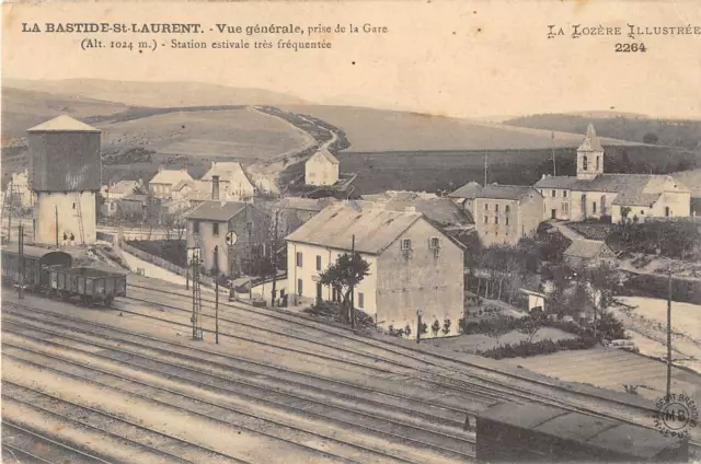 Cpa 48 La Bastide Saint Laurent Vue Generale Prise De La Gare