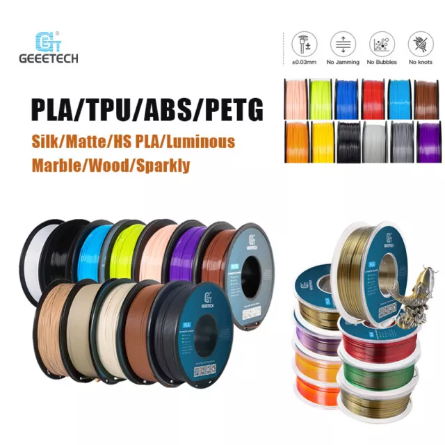 GEEETECH 1.75mm 1kg TPU ABS+ PETG Regular/Silk/Matte/Luminous/Wood PLA Filament