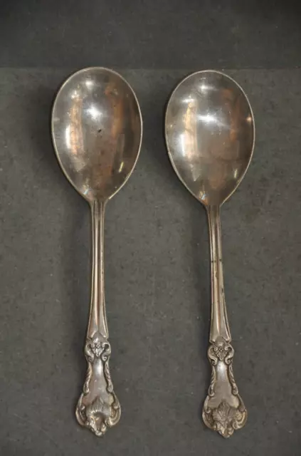 2PC Vintage Bañado en Plata Latón Fino Calidad Cuchara de Servir Juego