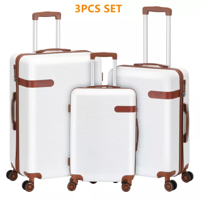 Luggage 3 Pcs Set Suitcase Spinner Hardshell Lightweight TSA Lock 20/24/28in
