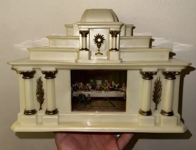 Glolite Sacred Heart Altar (only) Last Supper Light Works Vintage 1940-50s