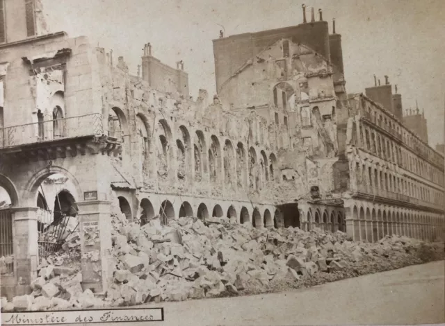 Ruines de la Commune DE Paris 1871 Ministère des finances France albuminé XIXe
