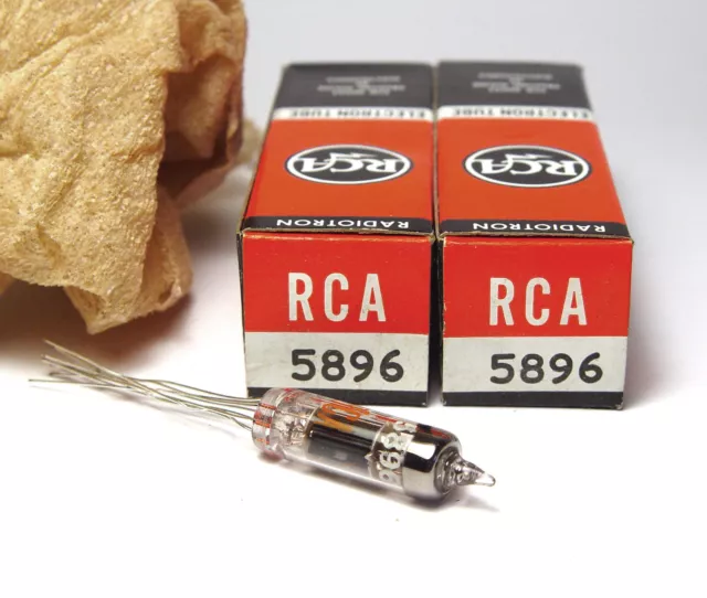 2x RCA 5896 Subminiatur-Röhre Doppel-Diode / Twin Diode Detector Tubes, NOS