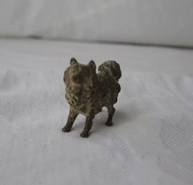 Austrian Vienna Bronze Dog Samoyed Spitz c1900 Antique Miniature Dogs 3