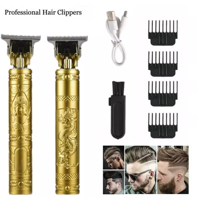 Professional Mens Hair Clippers Shaver USB Cordless Beard Electric Trimmers UK