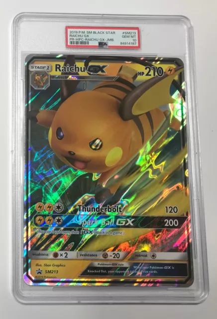 2019 Pokemon RAICHU GX Hidden Fates Promo JUMBO Card SM213 Pikachu PSA 10 POP 5