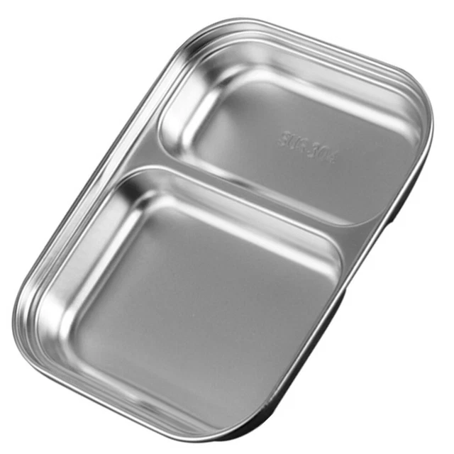 Set 6 Piatti In Acciaio Inox Da 20cm - Piatti Da Portata Rotondi Per Cena, BBQ E Feste
