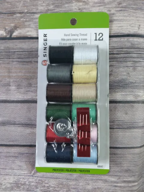 Singer Hand Sewing Assorted Thread Colors 12 Count 60642...J-5