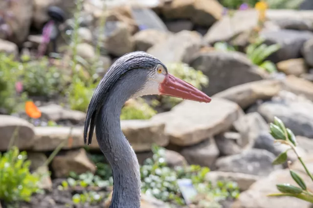 Realistic Blue Heron Decoy Deterrent with Legs & Stake To Help Protect Fishponds 3