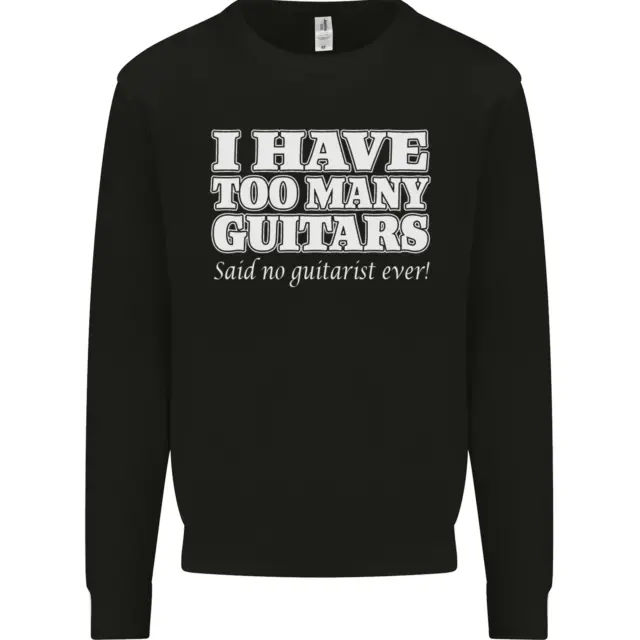 Felpa maglione chitarrista divertente da uomo I Have Too Many