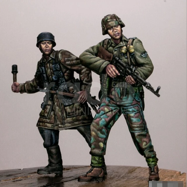 Lot De 4 Figurines Soldats Allemands WW2, 1/35, Résine Non Peinte, à Monter