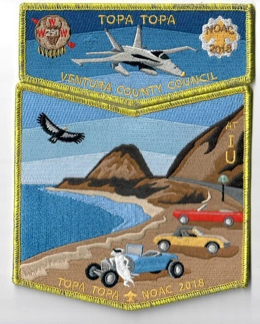 Boy Scout OA Lodge 291 Topa Topa 2018 NOAC Gold Mylar Border Flap Set