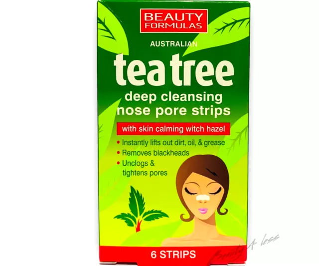 Tea Tree Nose Pore Strips Blackhead Removal Smooth Deep Cleansing Unclog Pores