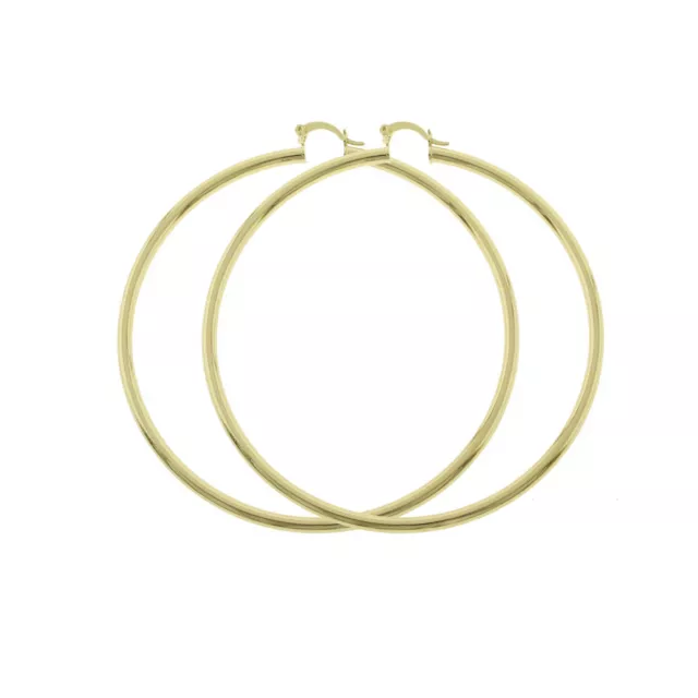 Women's Real 14K Gold Filled Large Round BIG Hoop Earrings Click Top 40-100mm