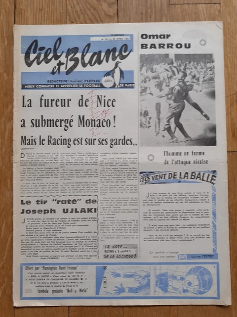 Aperçu Racing Paris vs Nice - Ligue 1 1960 - BeSoccer