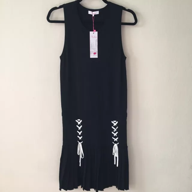 NEW Parker Kennedy Dress Women’s Small Black Party Cocktail Stretch Tank $298 2