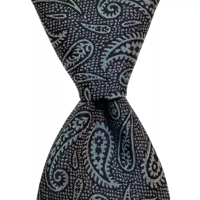 TED BAKER London Men's 100% Silk Necktie USA Designer PAISLEY Blues Skinny NWT