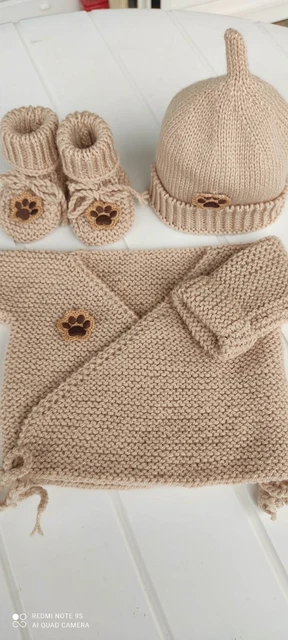 Lot De 4 Brassières De Bébé Vintage En Coton - Taille 3/6 Mois, Fait Main En France, Occasion
