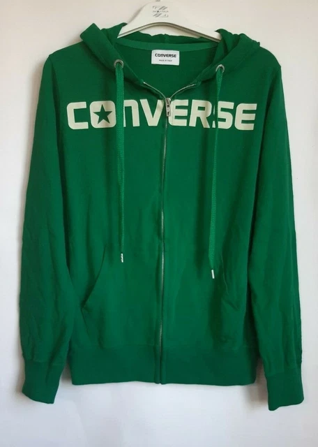 Felpa con cappuccio, CONVERSE, colore verde , taglia xs