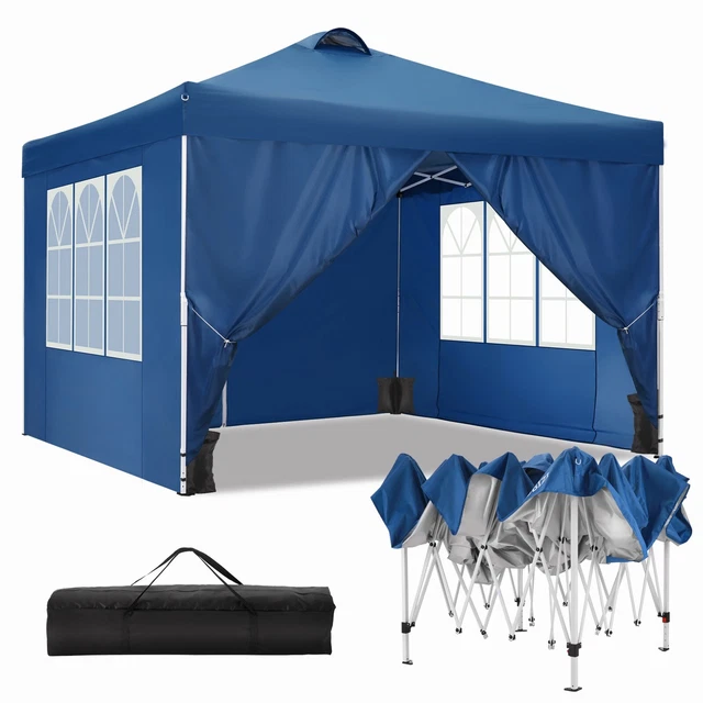 3x3m Pavillon Wasserdicht Faltpavillon Popup UV-Schutz 50+ Partyzelt Gartenzelt