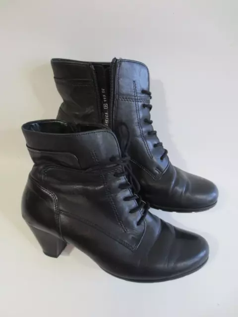 GABOR SchnürStiefelette Ankle Boots mit RV 6 39 Echt-Leder schwarz TIP TOP /10n 3