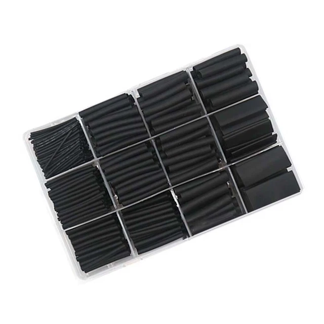 Kit tubo termoretraibile calore nero di alta qualità 625 pz impermeabile e isol
