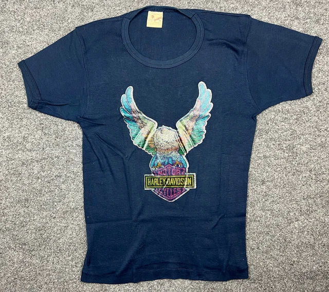 VTG Harley Davidson T Shirt Iron On Rainbow Logo FOTL 5 Fingers USA RARE 70’s M