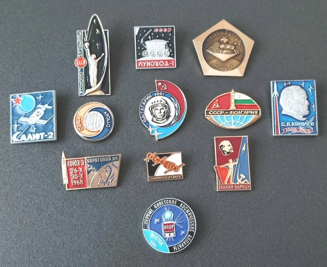 Badge Original Rare Du Programme Spatial Soviétique USSR Gagarine - Années 70-80
