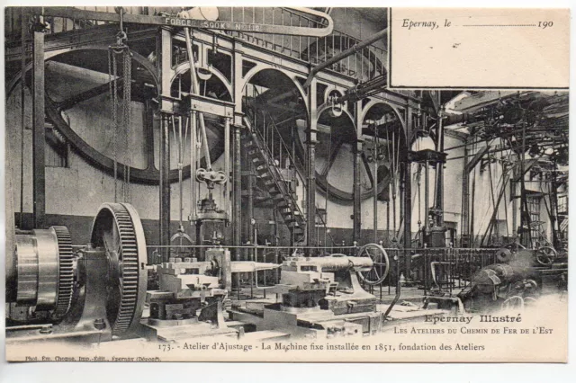 EPERNAY - Marne - CPA 51 - Industrie  Atelier d' Ajustage Chemin de fer de l'est