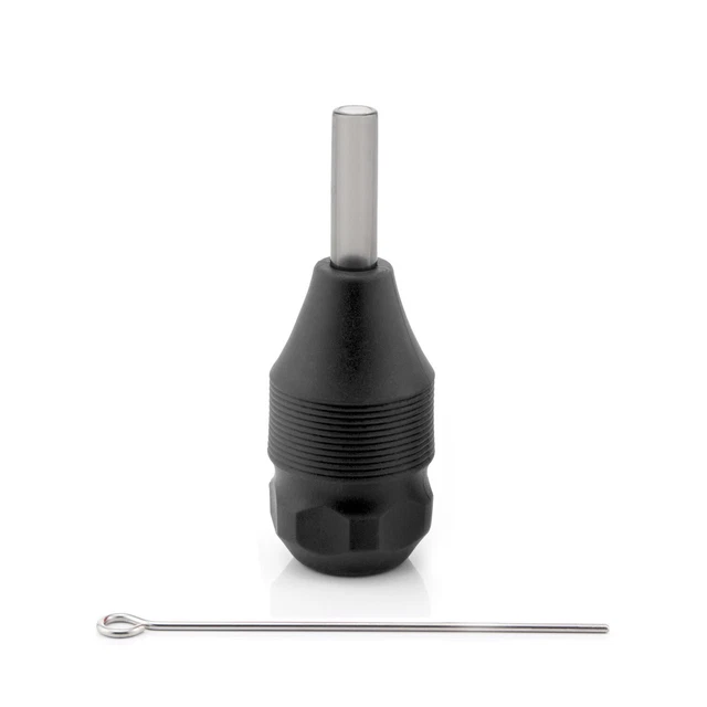 1x módulos de aguja de tatuaje mango fijo desechable agarre profesional tatuaje agarre 28 mm negro