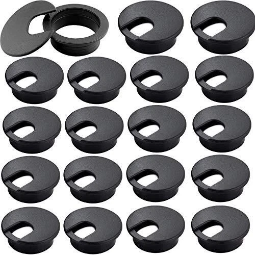20Pack 2&quote; Black Desk Grommet, Wire Cable Hole Cover Plug Cap Inse...