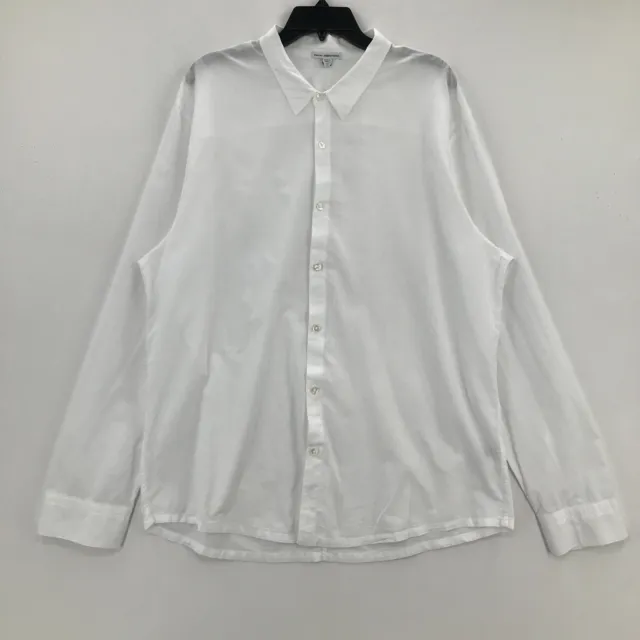 James Perse Shirt Mens Extra Large 4 White Button Up Long Sleeve Cotton Casual