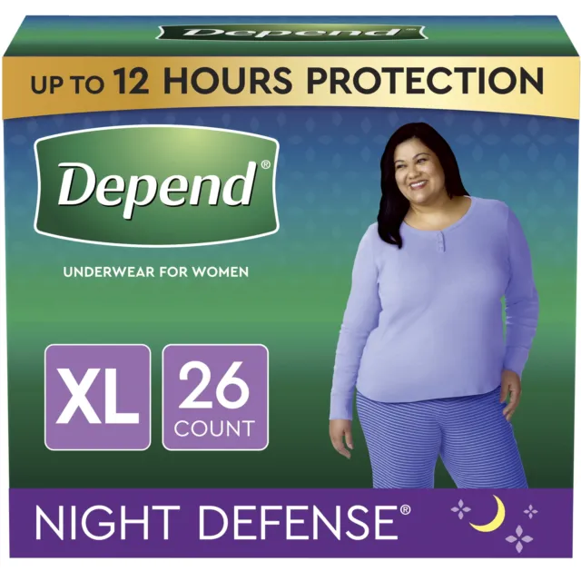 Depend Night Defense Men's Overnight Adult Incontinence Underwear