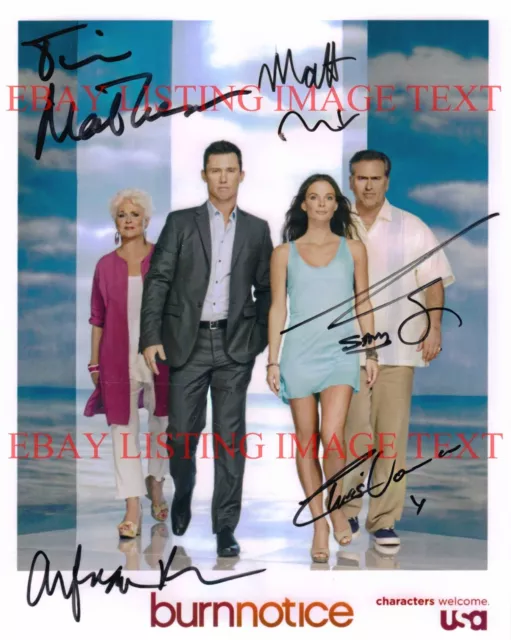 BURN NOTICE CAST SIGNED AUTOGRAPH 8x10 RPT PHOTO BRUCE CAMPBELL MATHESON VANCE