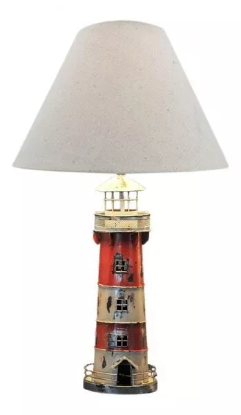 Schirmlampe maritim als Leuchtturm ca. 55 x Ø 30 cm Holz Metall