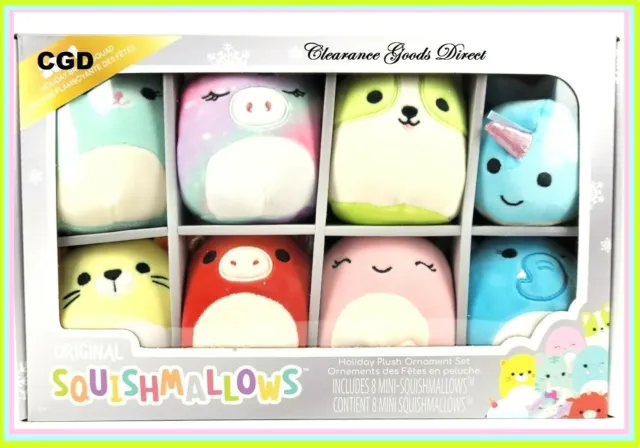 Squishmallows Plush Ornament Gift Set Includes 8 Mini Squishmallows GENUINE 4"