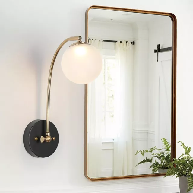 Lighting LED Swing Arm Wall Sconce, Modern Glass Wall Mounted Lamp for Bedroom,
