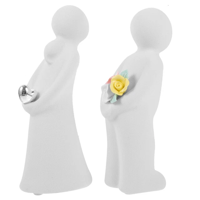 Figurine De Couple En Céramique Ornement Personnage Décor Table Givré