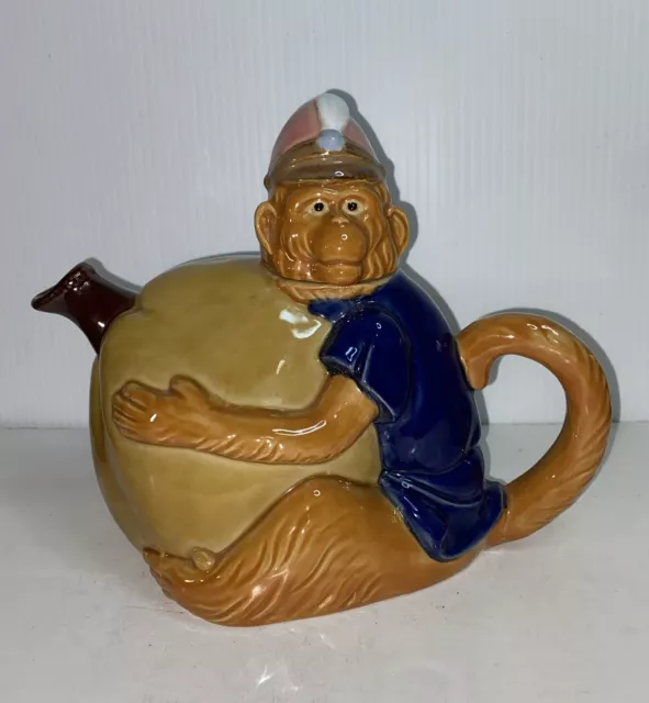 Monkey Teapot Vintage Ceramic Asian Serveware Collectible
