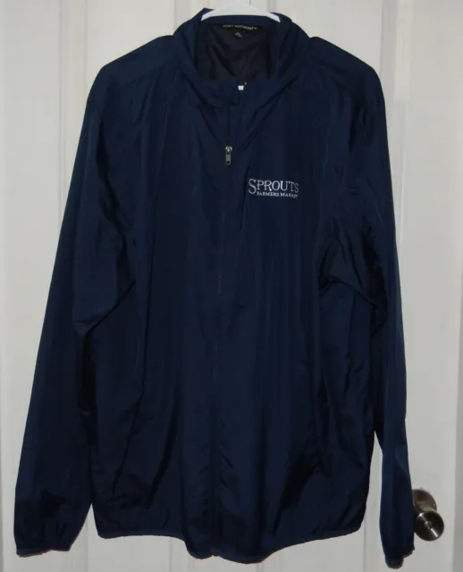 Sprouts Farmers Market Navy Blue Windbreaker Jacket Uniform Unisex XL
