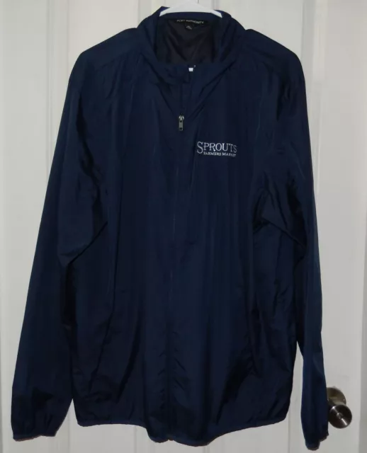 Sprouts Farmers Market Navy Blue Windbreaker Jacket Uniform Unisex XL