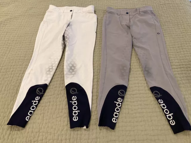 2 Pairs - Equode By Equiline Full Seat Breeches US Size 24/26 White & Grey