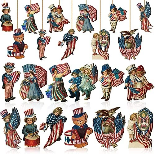 4th of July Ornaments for Tree Memorial Day Decorations Vintage Patrioticn