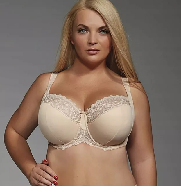 SALE!!!!Women's BEIGE underwired PADDED FULL CUP BRA SIZE 32H 80H