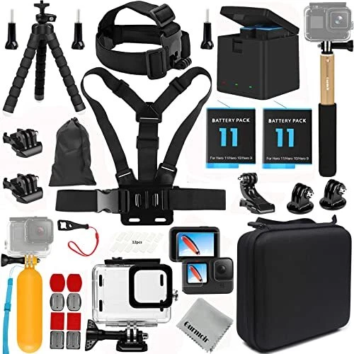 Gurmoir Accessories Kit with Battery and Charger for Gopro Hero 11 10 9 Black...