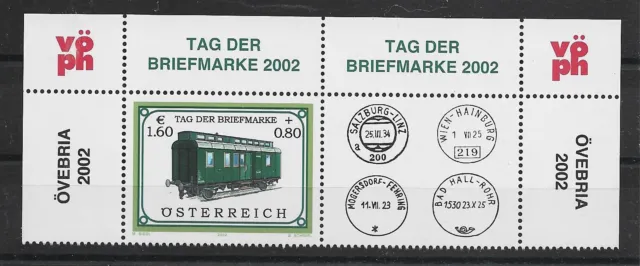 c162 ÖSTERREICH/ Tag der Briefmarke 2002-Eisenbahn MiNr 2380 ** ZF-Oberrand