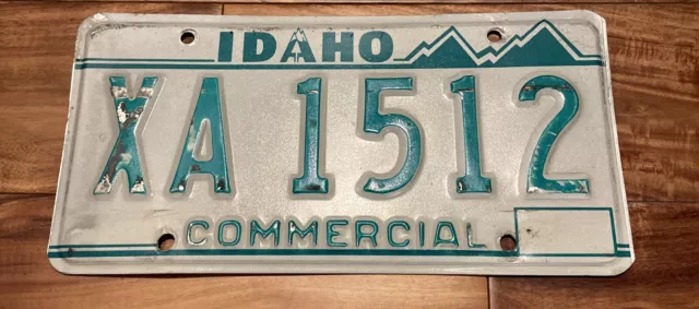 Vintage Green & White Embossed IDAHO Commercial License Plate XA 1512