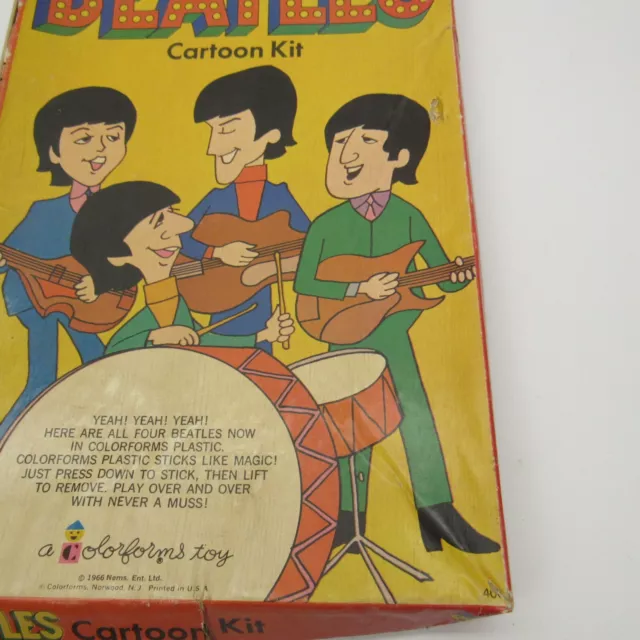 The Beatles 1966 Colorforms Cartoon Kit Vintage Nems Toy 2