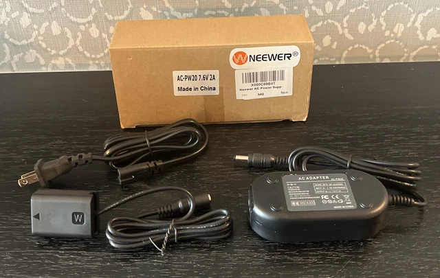 Neewer AC-PW20 AC Power Supply Adapter and DC Coupler Dummy Battery Charger Kit