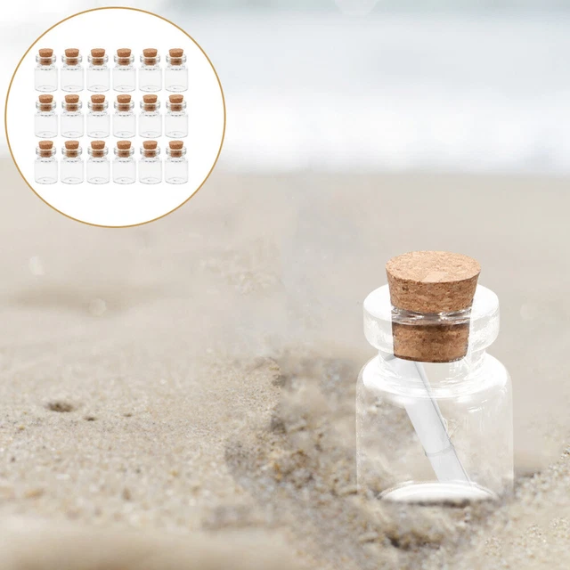 20 Stück Mini-Wunschflaschen, kleine Wunschgläser, DIY-Glasflaschen-Charms,